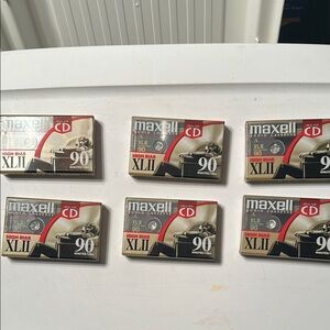 Six Maxell XLII90 Audio Cassettes